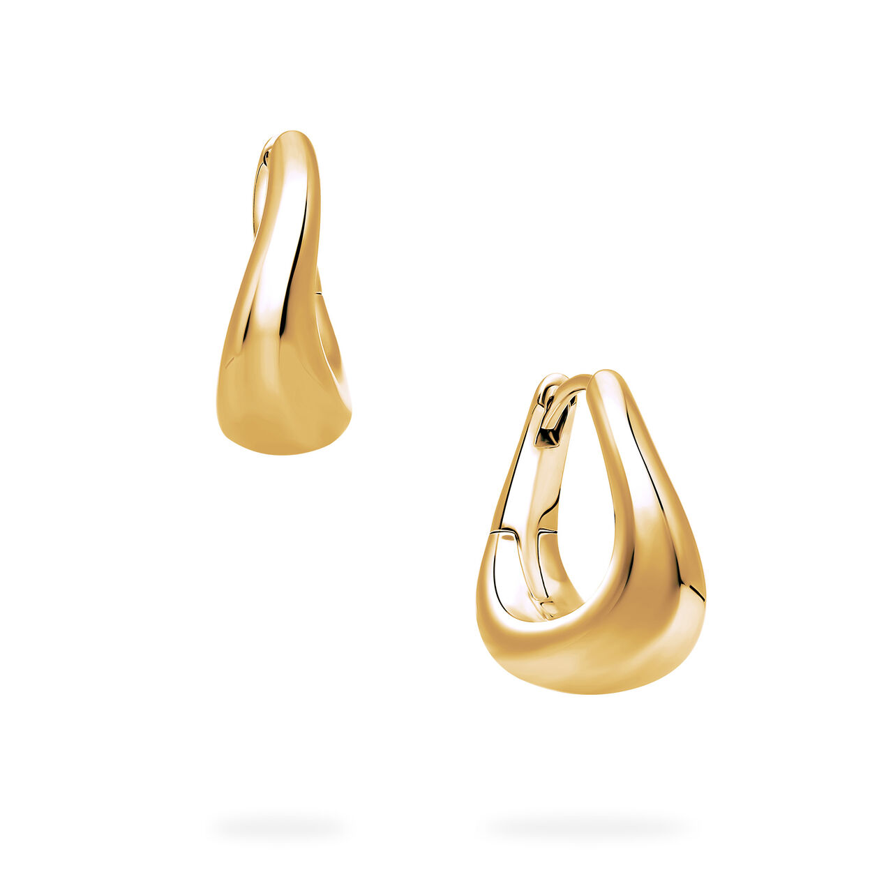 Birks Essentials Yellow Gold Curved Hoop Earrings image number 0
